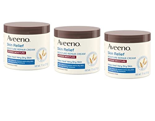 Image 1 of Unscented / 11 Ounce (Pack of 3) for the product Aveeno Skin Relief Intense Moisture Repair Cream, 11 oz (Pack of 3)