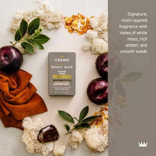 Image 2 of Cremo Exfoliating Body Bar Soap for Men, Vintage Suede Scent, 5 Ounce (Pack of 12)