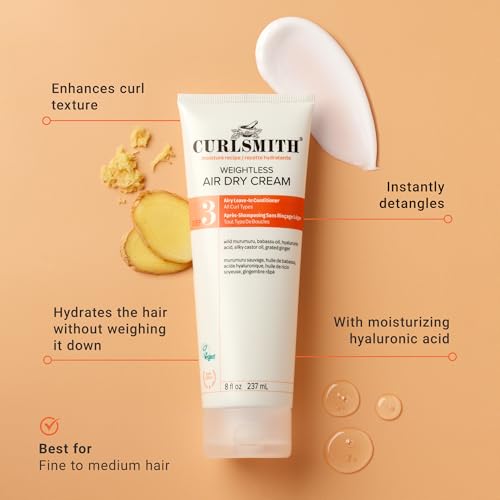 Image 4 of CURLSMITH Weightless Air Dry Cream Leave In for Curly Hair