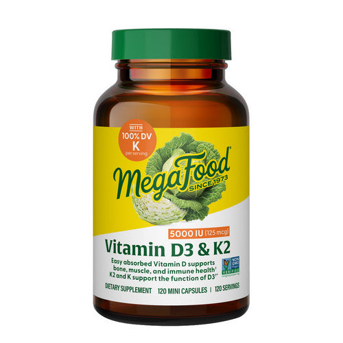 MegaFood Vitamin D3 with K & K2 5000 IU 120 Caps