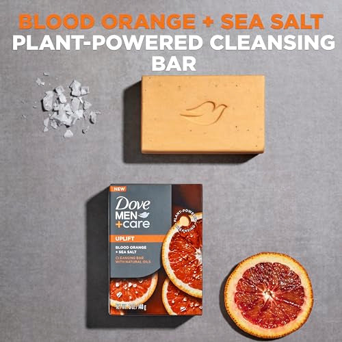 Image 2 of DOVE MEN Cleansing Bar Soap Blood Orange + Sea Salt 4 Bars 5 oz