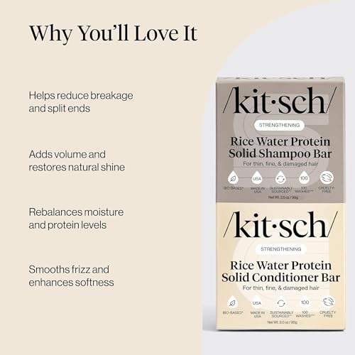 Image 4 of Kitsch Rice Water Solid Shampoo and Conditioner Set for Hair Growth – 2 pcs