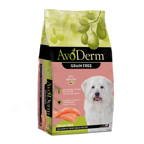 AvoDerm Natural Grain Free Salmon and Vegetables Recipe All Life Stages Dry Dog Food Each/4 lb by Avoderm