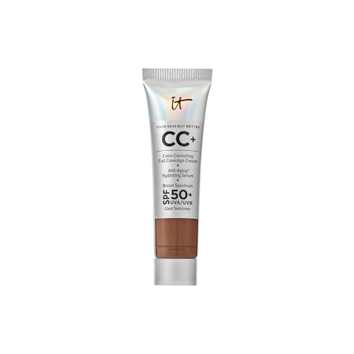 Image 23 of 26W Deep Honey (very deep with golden undertones) for the product IT Cosmetics Mini CC+ Cream with SPF 50+ Full Coverage Natural Foundation
