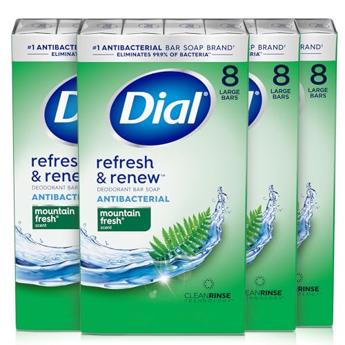 Image 1 of Default Title for the product Dial Antibacterial Bar Soap Refresh & Renew Mountain Fresh 4 oz 32 Bars