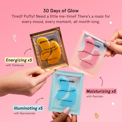 Image 2 of grace & stella Month of Masking Under Eye Patches, 30 Pairs of Eye Masks