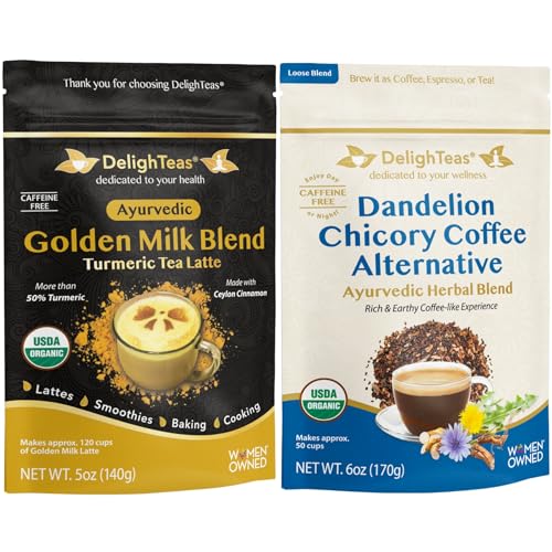 Image 1 of Default Title for the product DelighTeas Organic Golden Milk and Herbal Coffee Bundle
