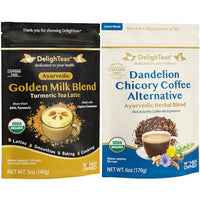 Thumbnail for Image 1 of Default Title for the product DelighTeas Organic Golden Milk and Herbal Coffee Bundle