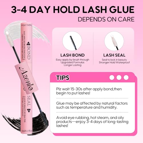 Image 6 of Azenlo Lash Extensions 40D+60D Cluster 240pcs DIY Wispy Lash Clusters 10-16mm Eyelash Clusters for Beginners At Home Individual Thin Band Lash Kit (40D+60D Kit)