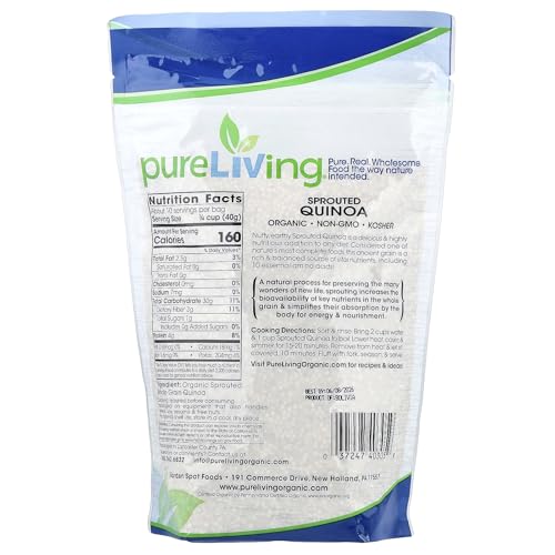 Image 2 of PURE LIVING INTERIOR DESIGN Organic Sprouted Quinoa 15 Ounce