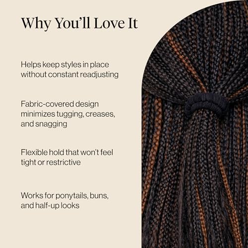 Image 3 of Kitsch Ribbed Hair Ties No Damage - Black, 10pcs