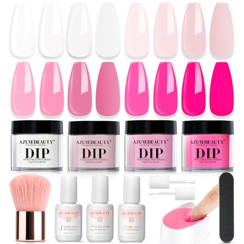 Image 12 of Clear Hot Pink for the product AZUREBEAUTY Dip Powder Nail Kit