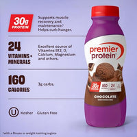 Thumbnail for Image 2 of Premier Protein 30g High Protein Shake, Chocolate, 6 Pack