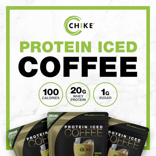Image 4 of CHIKE Decaf Cappuccino Protein Coffee Powder, 20g Protein, 14 Servings
