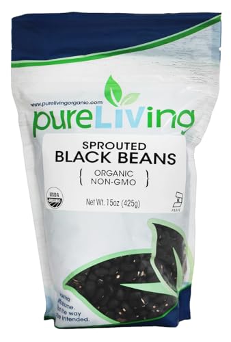 Image 4 of Pure Living Organic Sprouted Black Beans, 6 Packs of 15 oz Each