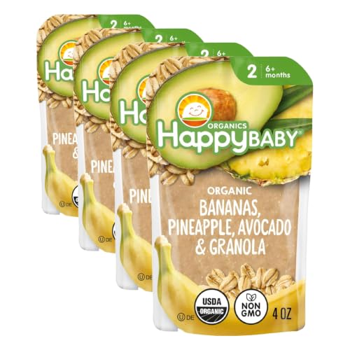 Image 2 of 4 Ounce (Pack of 4) for the product Happy Baby Organic Banana Pineapple Avocado Granola Baby Food 4 OZ