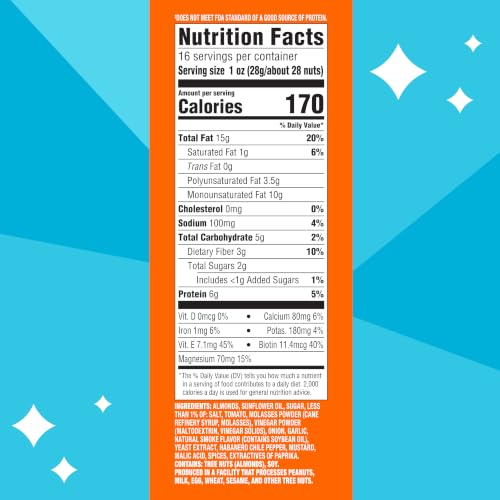 Image 2 of Blue Diamond Almonds Habanero BBQ Flavored Snack Nuts, 16 oz, Pack of 1
