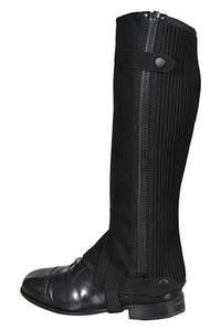 Thumbnail for Image 3 of Black / Medium(C14xH16)in for the product Equestrian Riding Unisex Half Chaps Amara Adult | Synthetic Leather Zip-Up Pair | Accurate Size Chart in Images.