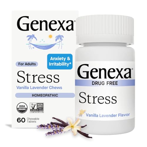 Image 2 of 1 Pack for the product Genexa Stress, Anxiety & Stress Relief Made Clean, 180 Chewable Tablets