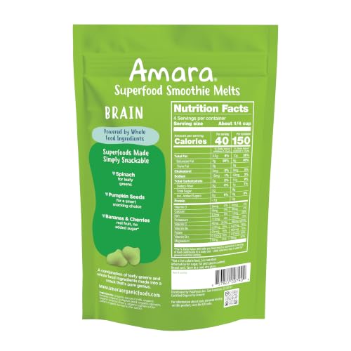 Image 2 of Amara Organic Sweet Greens & Banana Brain Blend Superfood Smoothie Melts