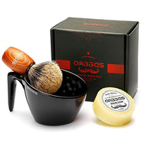 Thumbnail for Image 5 of Brown-Badger Hair for the product Anbbas Shaving Brush Set with POP Mug and Shaving Soap