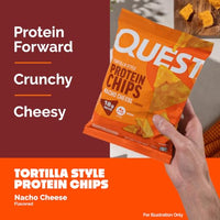 Thumbnail for Image 4 of Quest Nutrition Nacho Cheese Tortilla Style Protein Chips, 18g Protein, 4g Net Carb, Low Carb, Gluten Free, 1.1 oz (Pack of 12)