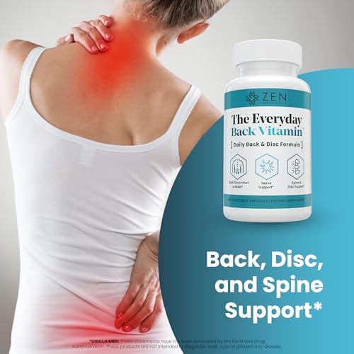 Image 3 of Zen Nutrients The Everyday Back Vitamin for Lower Back Relief & Nerve Function Support Supplement - Back, Disc and Nerve Relief with Alpha Lipoic Acid, Turmeric & Glucosamine (60 Capsules)