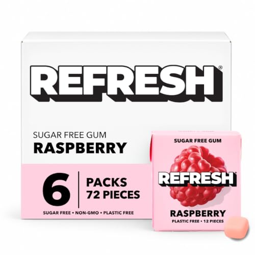 Image 8 of Raspberry for the product Refresh Gum Natural Sugar-Free Xylitol Chewing Gum