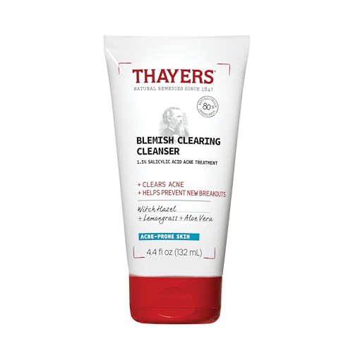 Image 1 of 4.4 Fl Oz (Pack of 1) for the product THAYERS Blemish Clearing Face Cleanser with 1.5% Salicylic Acid, Acne Treatment Face Wash, Soothing and Non-Stripping Skin Care, 4.4 Fl Oz