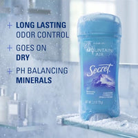 Thumbnail for Image 2 of Secret Antiperspirant Deodorant for Women, Mountain Air Scent, 2.6 oz