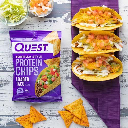 Image 4 of Quest Nutrition Tortilla Style Protein Chips, Loaded Taco, Low Carb, Gluten Free, Baked, 1.1 Ounce (Pack of 8)