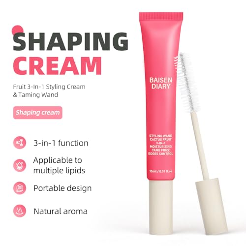 Image 3 of BAISEN DIARY Hair Cactus Fruit 3-in-1 Hair Styling Cream & Flyaway Taming Wand 2 Pack