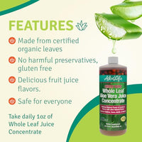 Thumbnail for Image 4 of Aloe Life Whole Leaf Aloe Vera Juice Certified Organic Gluten-Free 32 oz