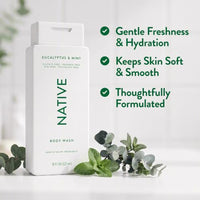Thumbnail for Image 2 of Native Clean Body Wash for Women & Men, Eucalyptus & Mint, 18 fl oz