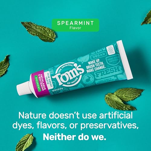 Image 6 of Tom's of Maine Antiplaque and Whitening Toothpaste, Spearmint, 3 Pk, 4.5 oz