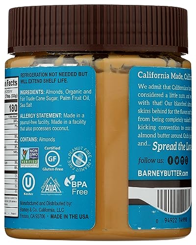 Image 6 of Barney Butter Almond Butter, Smooth, 10 Ounce Jar