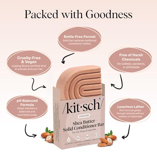 Image 4 of Kitsch Shea Butter Conditioner Bar Soap for Hair Care – Made in USA, 2.7 oz