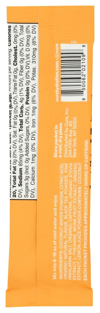 Image 5 of Cure Hydration Peach Tea Energy Drink Mix Sgl, 0.22 OZ