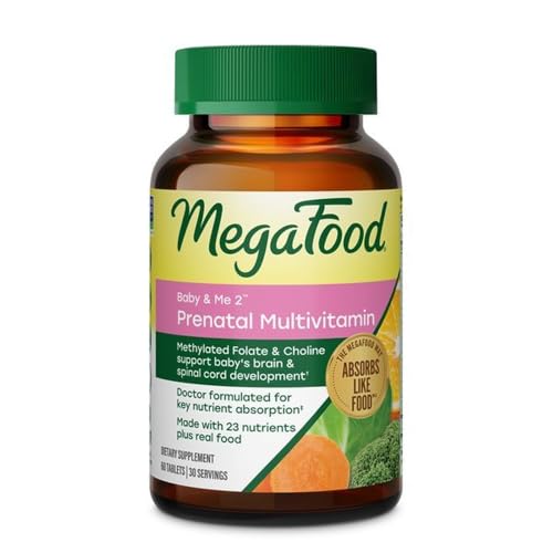 Image 1 of 60 Count (Pack of 1) for the product MegaFood Baby & Me 2 Prenatal Vitamins, Doctor Formulated, 60 Tablets