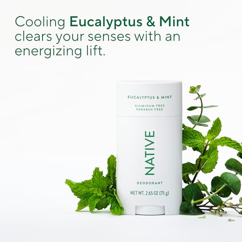 Image 4 of Native Deodorant Contains Naturally Derived Ingredients, 72 Hour Odor Control, Deodorant for Women and Men, Aluminum Free, Eucalyptus & Mint 2.65oz