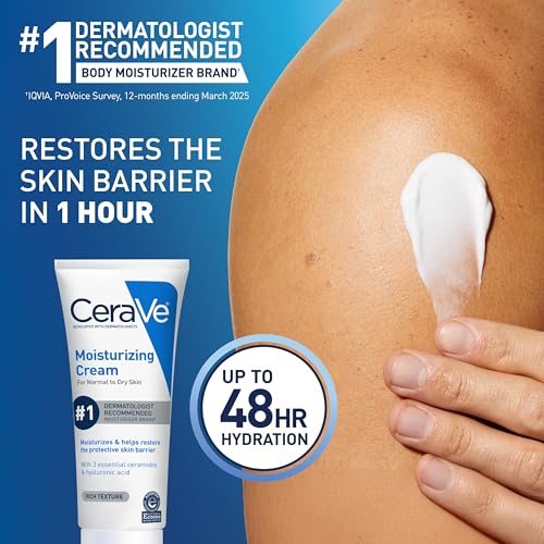 Image 2 of CeraVe Moisturizing Cream, Face Body Moisturizer, Normal to Dry Skin, 8 Fl Oz