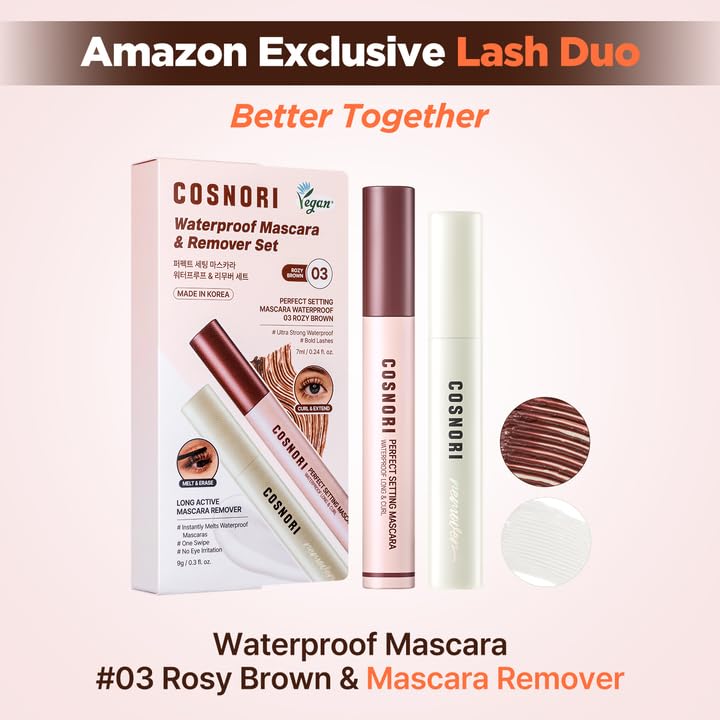 Image 2 of COSNORI Waterproof Mascara & Remover Set 03 Rosy Brown