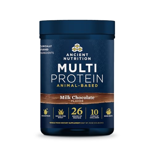 Image 3 of Milk Chocolate for the product Ancient Nutrition Grass Fed Multi Protein, Bone Broth, Whey