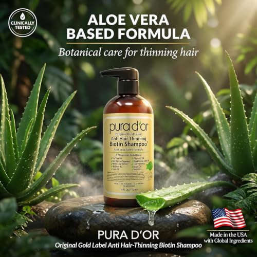 Image 3 of PURA D'OR Original Gold Label Anti-Hair Thinning Biotin Shampoo, 16oz