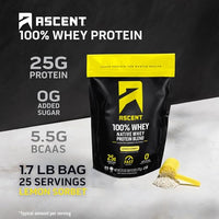 Thumbnail for Image 2 of Ascent 100% Whey Protein Powder, Lemon Sorbet, 1.7 lb