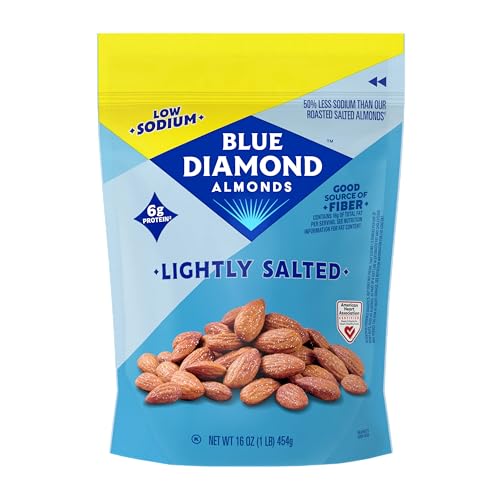 Image 1 of Default Title for the product Blue Diamond Almonds Lightly Salted Low Sodium Snack Nuts, 16 oz, Pack of 1