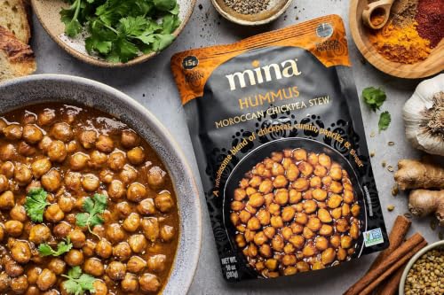 Image 5 of Mina Hummus Moroccan Chickpea Stew, 15g Plant Protein, Ready in Minutes, Vegan Friendly, Gluten Free, Kosher & Non-GMO, 10 Ounce (Pack of 6)