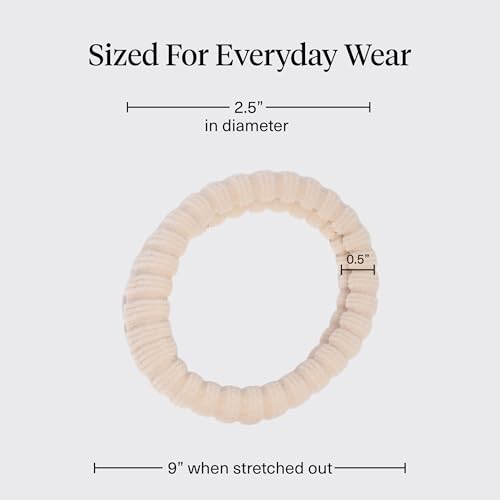 Image 5 of Kitsch Ribbed Hair Ties No Damage - Blush, 10pcs
