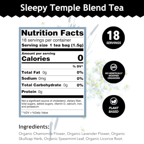 Image 2 of Buddha Teas Organic Sleepy Temple Blend Herbal Tea, Caffeine Free