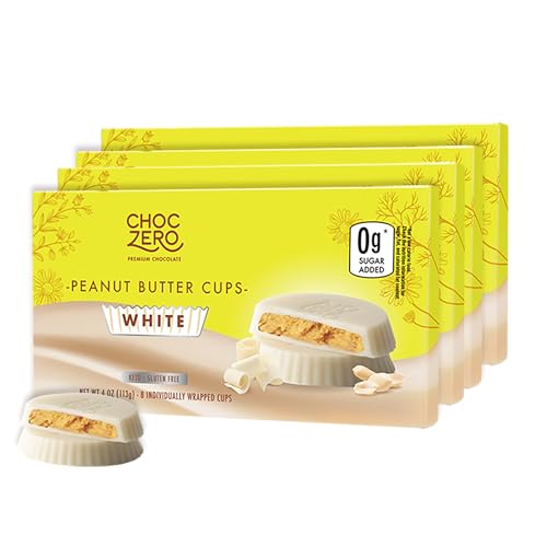 Image 1 of Default Title for the product ChocZero Sugar Free White Chocolate Peanut Butter Cups, 4 Pack